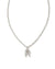 Crystal Letter R Silver Pendant Necklace