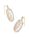 Elle Enamel Frame Drop Earrings Gold Ivory Mix Illusion
