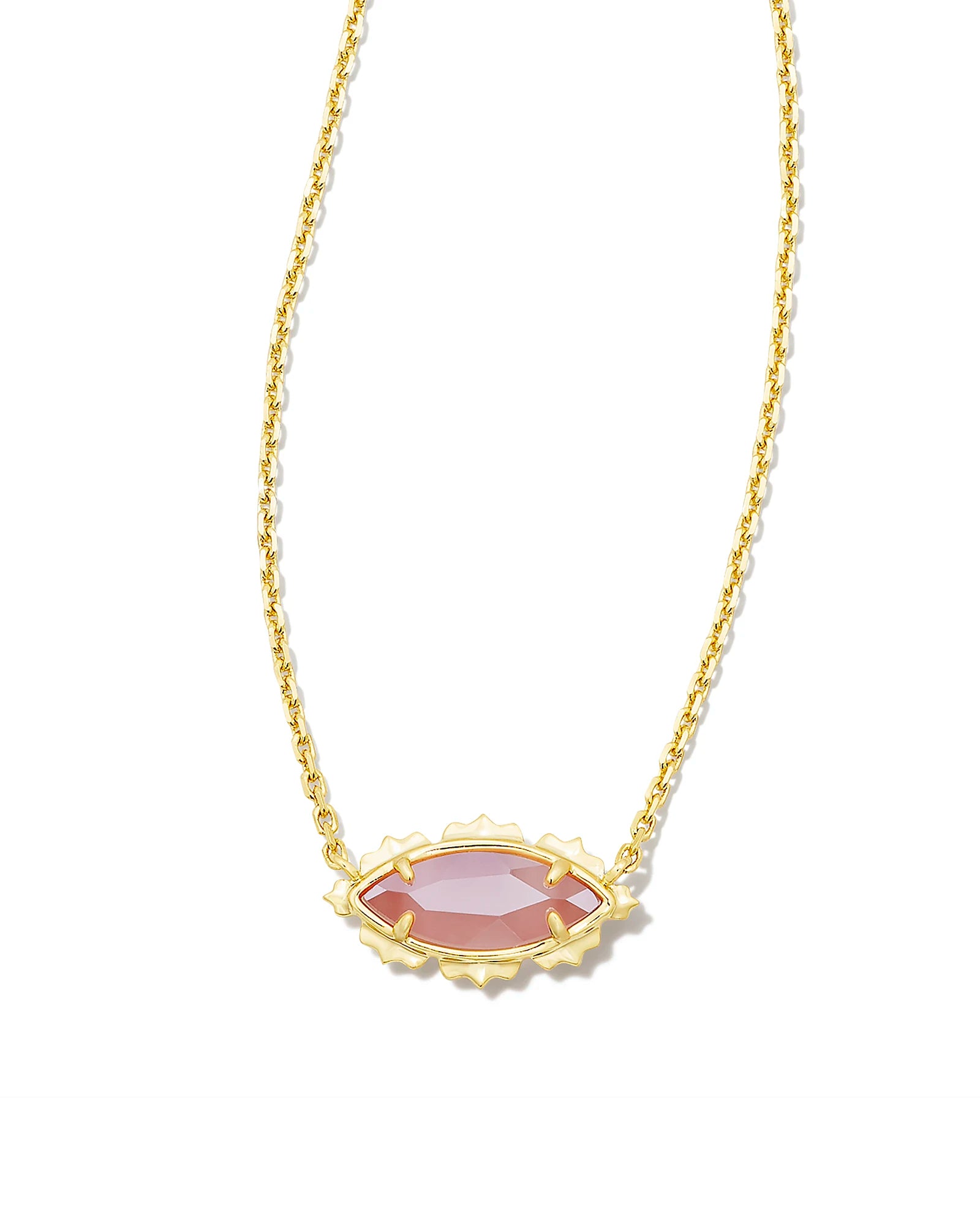 Genevieve Pendant Necklace in Luster Pink Cat's Eye