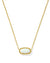 Elisa Short Pendant Necklace Gold Light Yellow Kyocera Opal