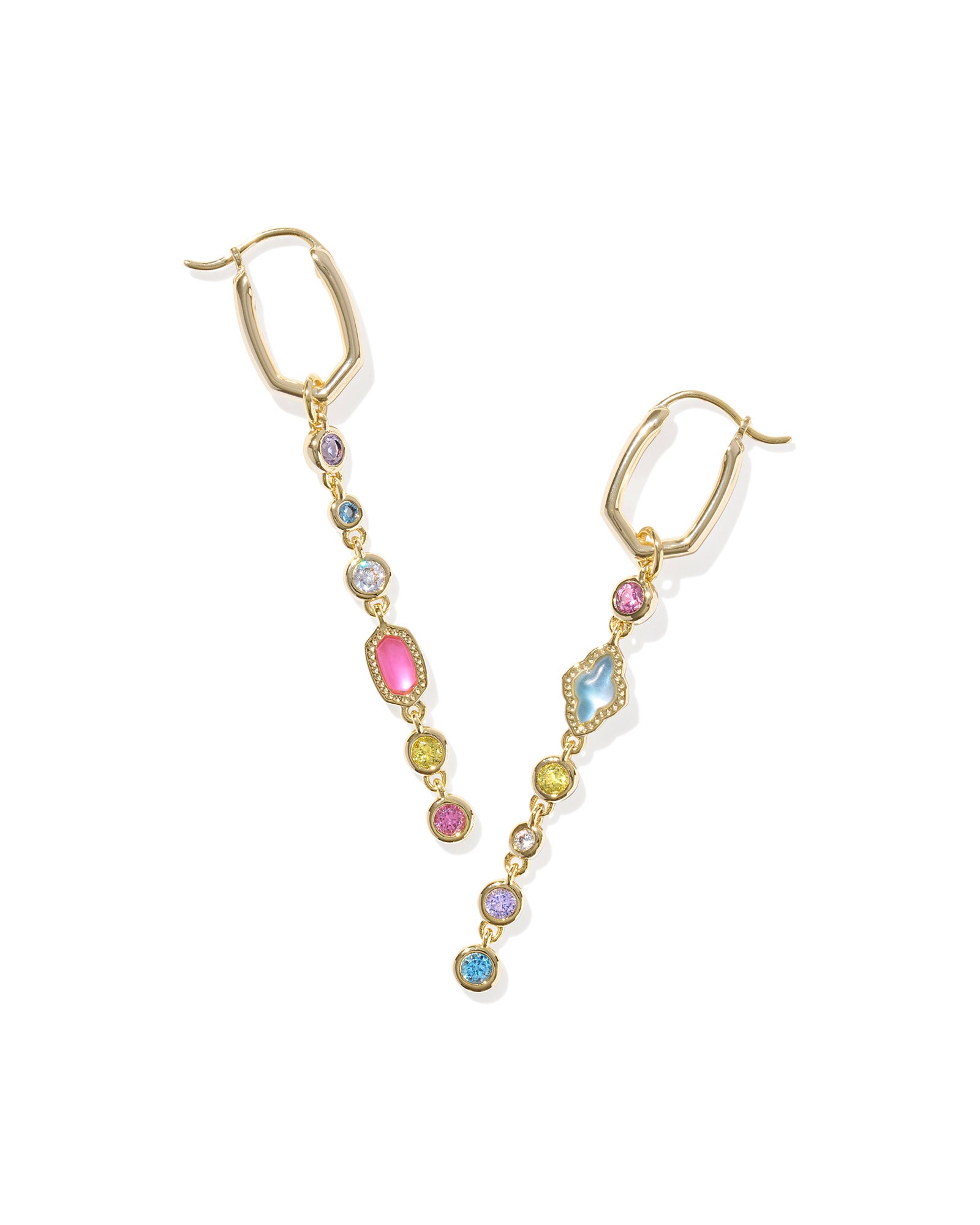 Mini Elisa Gold Abbie Huggie Earrings Multi Mix