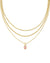 Mini Elisa Triple Strand Necklace Gold Carnation Opal