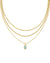 Mini Elisa Triple Strand Necklace Gold Light Teal Opal