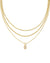 Mini Elisa Triple Strand Necklace Gold Iridescent Drusy