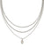 Mini Elisa Triple Strand Necklace Silver Iridescent Drusy