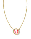 Gold Baseball Short Pendant Necklace