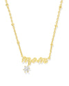 Mom Gold Crystal Pendant Necklace