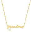 Grandma Gold Crystal Pendant Necklace