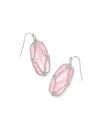Elle Lattice Frame Silver Drop Earrings Blush Mother of Pearl