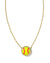 Gold Softball Short Pendant Necklace