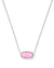 Elisa Short Pendant Necklace Silver Carnation Kyocera Opal