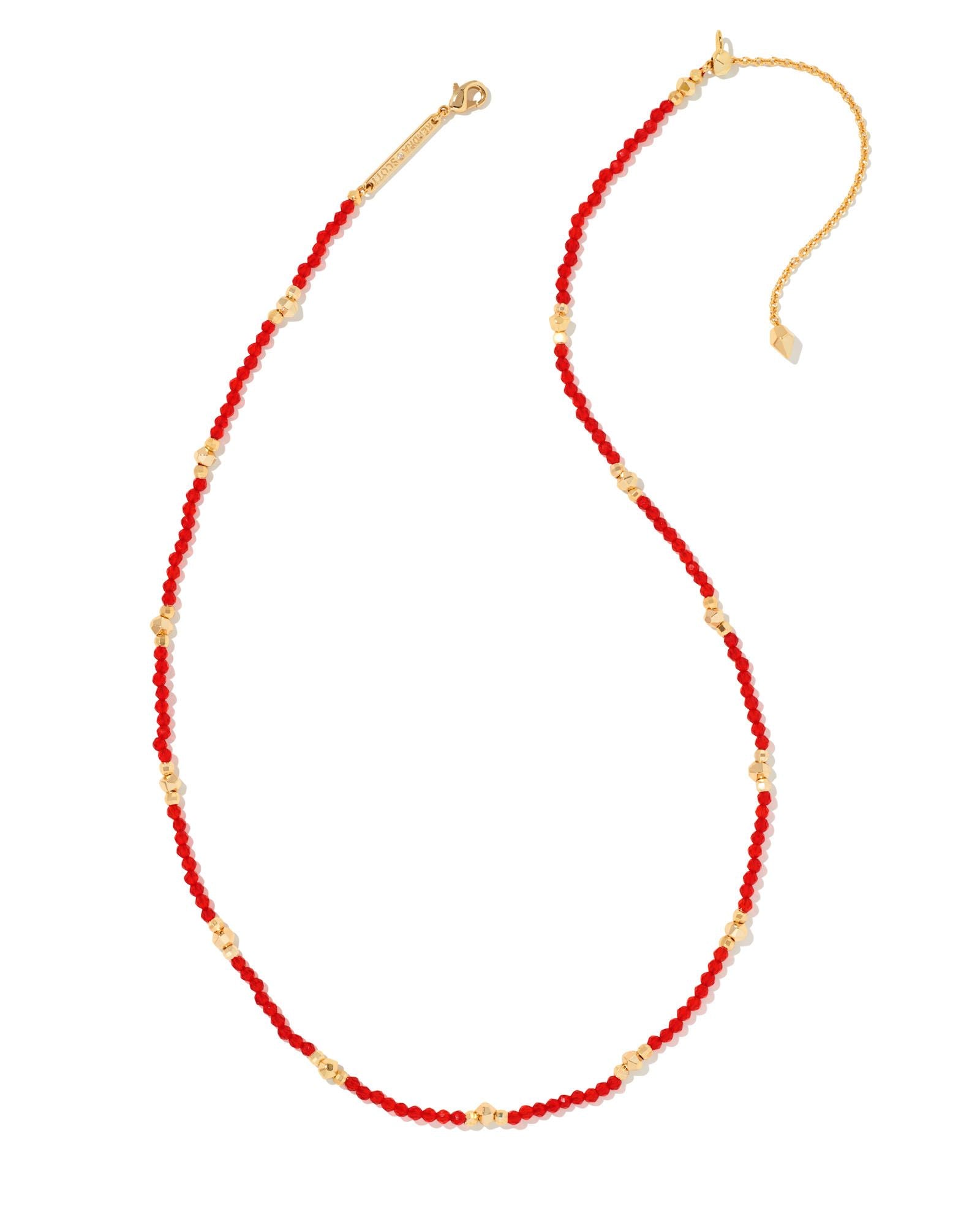 Beaded Britt Choker Red Glass