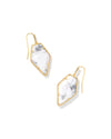 Framed Tessa Drop Earrings Gold White Howlite