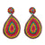 Tear Drop Multi Colored Beaded Earrings