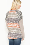 Tie Dye Taupe and Leopard Top