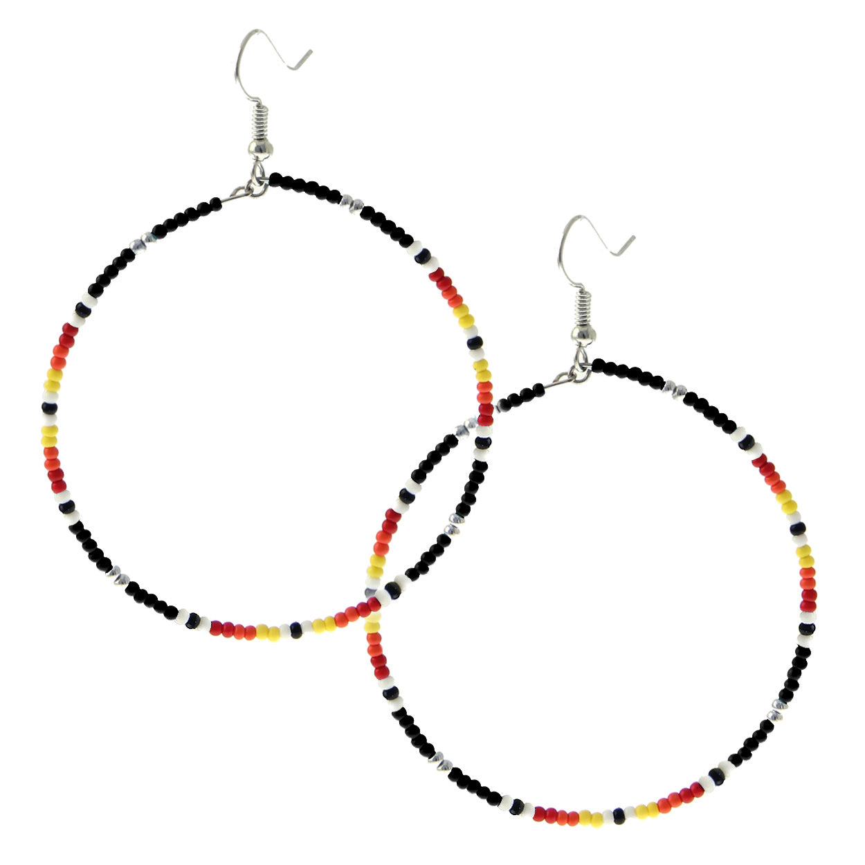 Multi Colored Hoop Beaded Earrings