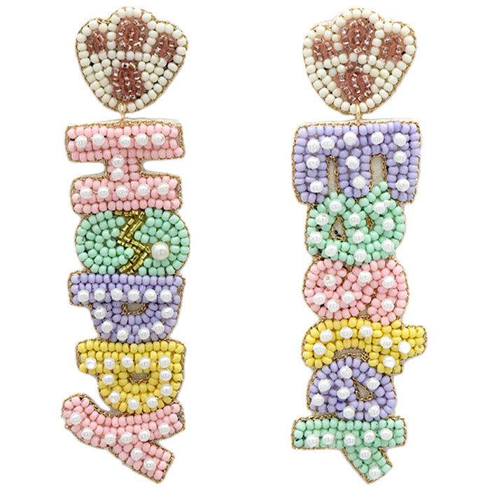 Happy Easter Beaded Earrings