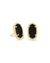 Ellie Earrings Gold Black Drusy