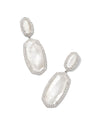 Pearl Beaded Elle Statement Earrings Silver Ivory Mother Of Pearl