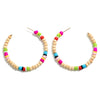 Multi Colored Round Wooden Beaded Earrings