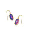 Lee Drop Earrings Gold Indigo Opal