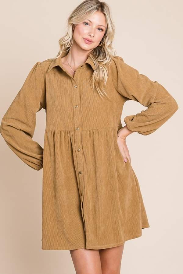 Tan Corduroy Dress