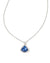 Kendall Pendant Necklace Rhodium Blue Dumoitierite