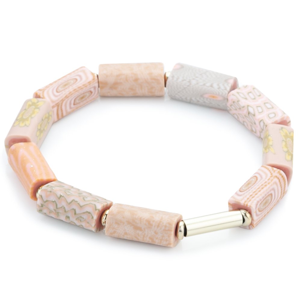 Bella Rosa Gold Square Beaded Bracelet