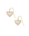 Ari Heart Drop Earrings - Gold Iridescent Drusy
