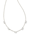 Cailin Crystal Strand Necklace Rhodium Metal White Cz