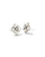 Dira Stone Stud Earrings Rhodium Ivory Mix