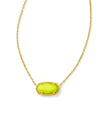 Elisa Short Pendant Necklace Gold Neon Yellow