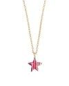 Carved Jae Star Long Necklace Gold Rainbow Calsilica