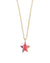 Carved Jae Star Long Necklace Gold Rainbow Calsilica