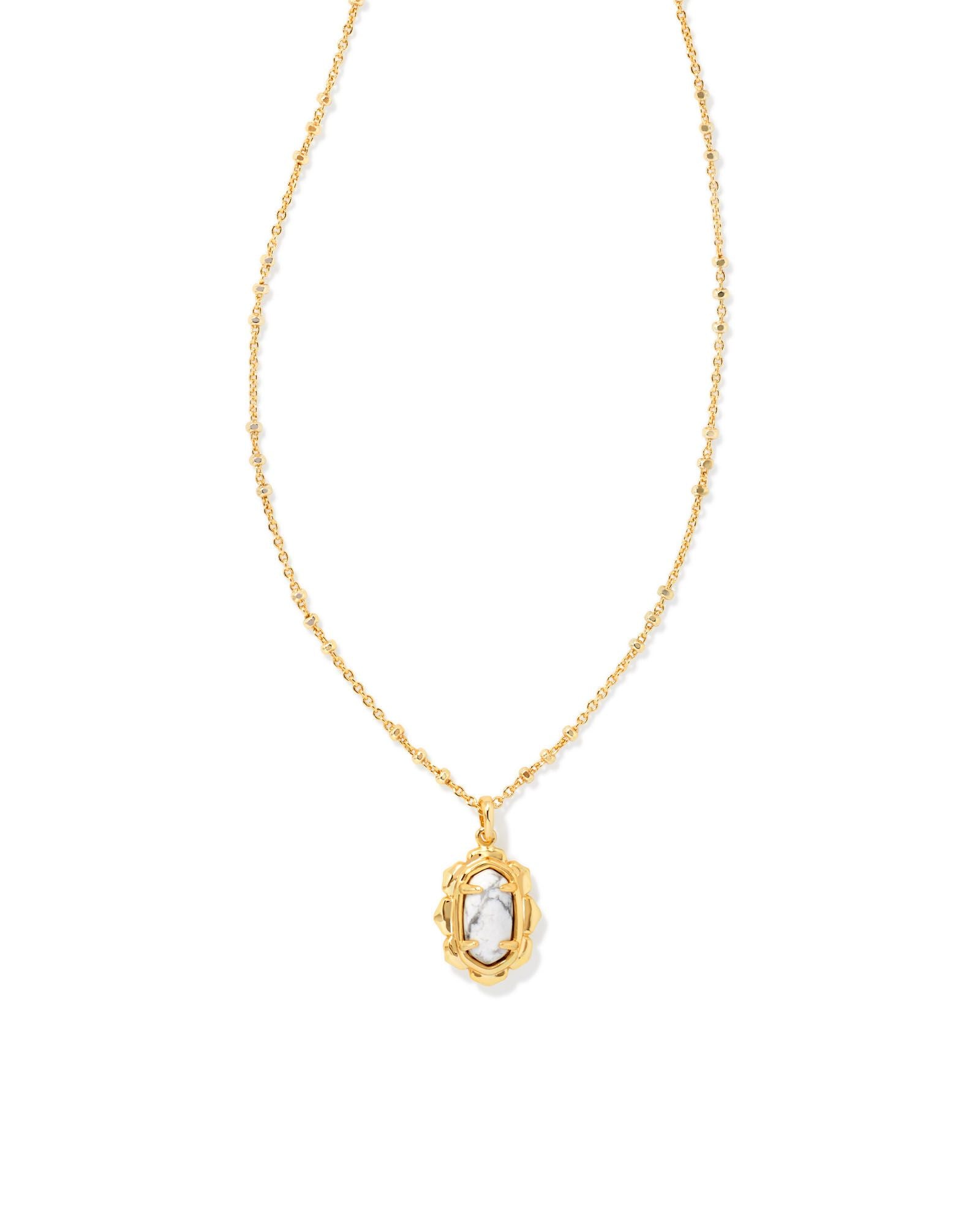 Piper Pendant Necklace Gold White Howlite