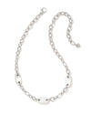 Ashlyn Mixed Chain Necklace Silver Ivory Mother of Pearl