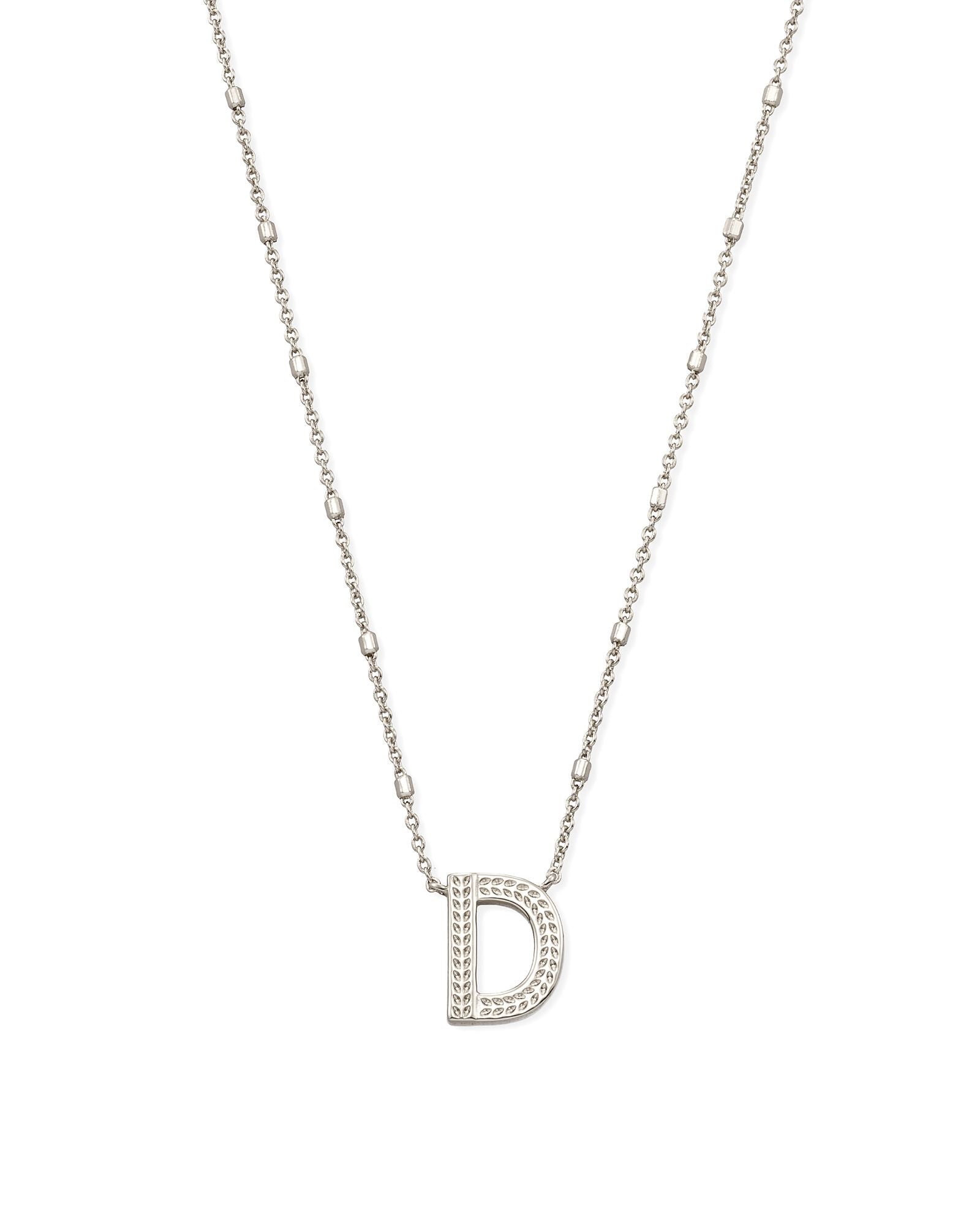 Initial D Silver Pendant Necklace