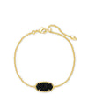 Elaina Single Slide Bracelet Gold Black Drusy
