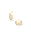 Cailin Crystal Huggie Earrings Gold White CZ