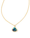 Kendall Pendant Necklace Gold Bronze Veined Lapis Turquoise