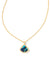 Kendall Pendant Necklace Gold Bronze Veined Lapis Turquoise