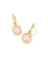 Davie Intaglio Huggie Earrings Gold Pink Opalite Dragonfly