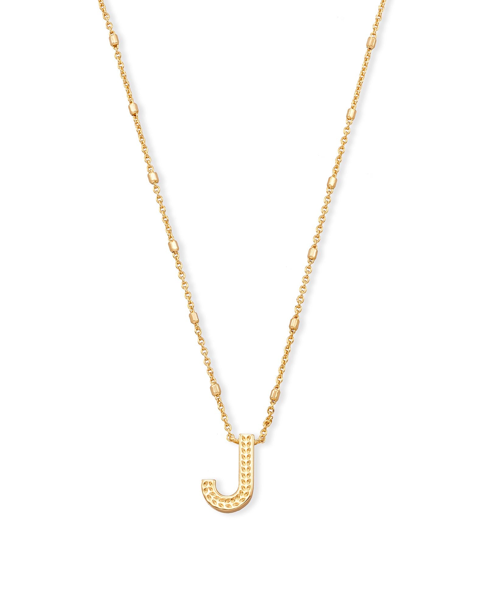 Initial J Gold Pendant Necklace