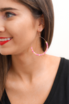 Summer Jams Hoop Earrings - Pink