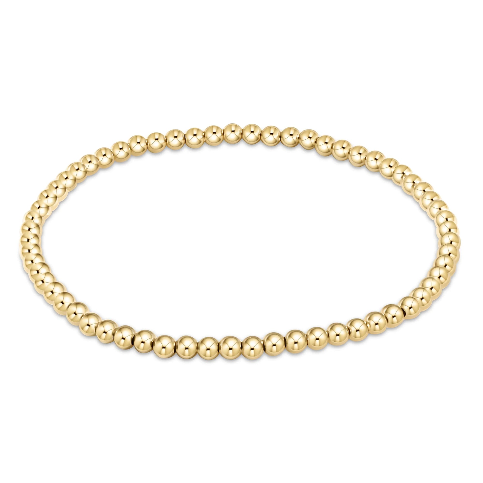 Classic Gold 3 mm Beaded Bracelet - Extended Size