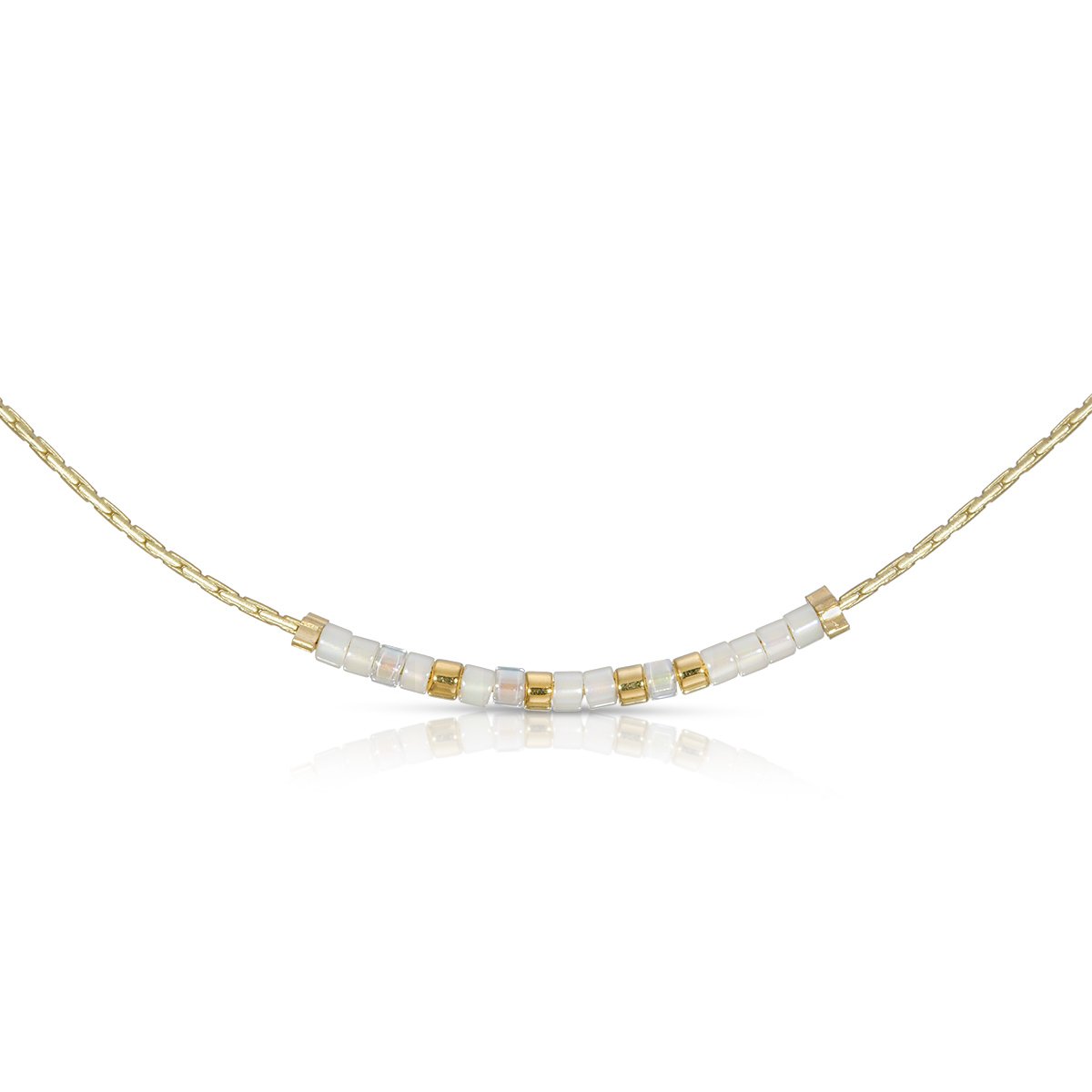 Gold Morse Code Necklace - Faith