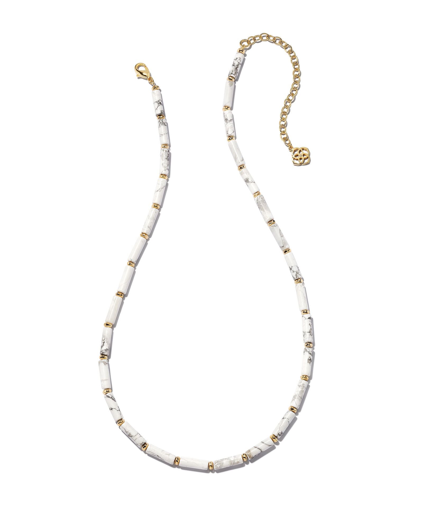 Ember Strand Necklace Gold White Howlite