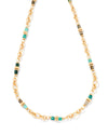 Bree Chain Necklace Gold Blue Mix