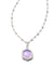 Davie Intaglio Pendant Necklace Rhodium Lavender Opalite Butterfly