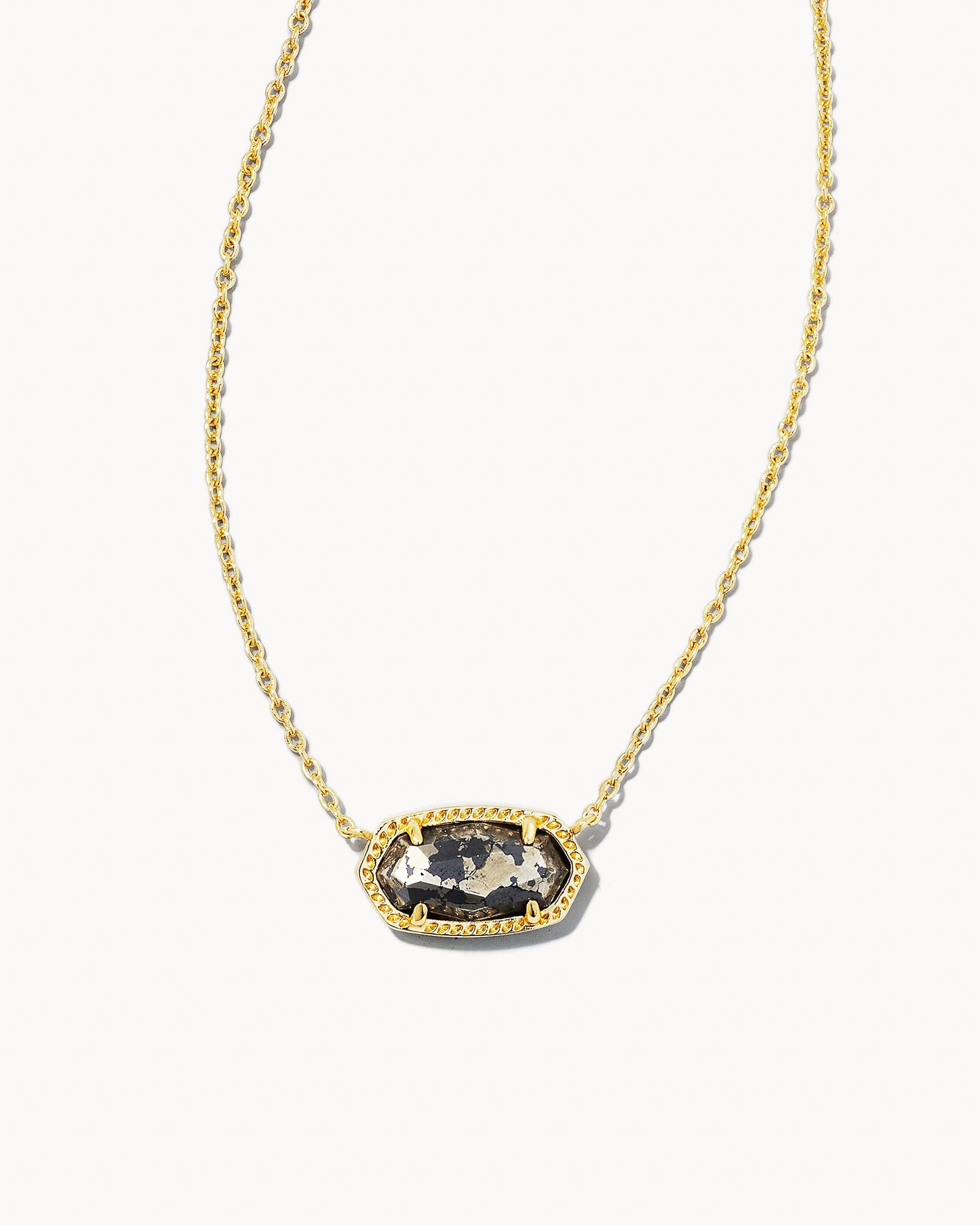 Elisa Necklace Gold Black Pyrite